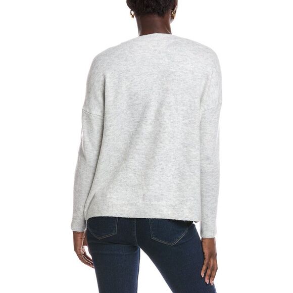 Vince Camuto Womens  Sequin Trim Sweater, Grey - Picture 2 of 3